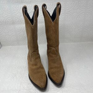 Code West Brown Suede Pointed Toe Western Cowgirl Ladies Womens Boots Size: 5M